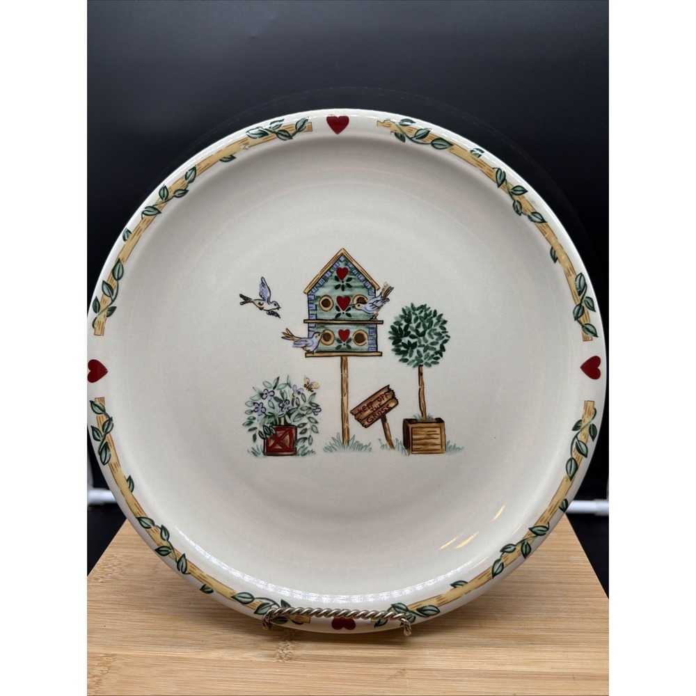 2 VTG Thomson/Casuals Pottery Birdhouse 10 1/4" Dinner Plates - Picture 1 of 7